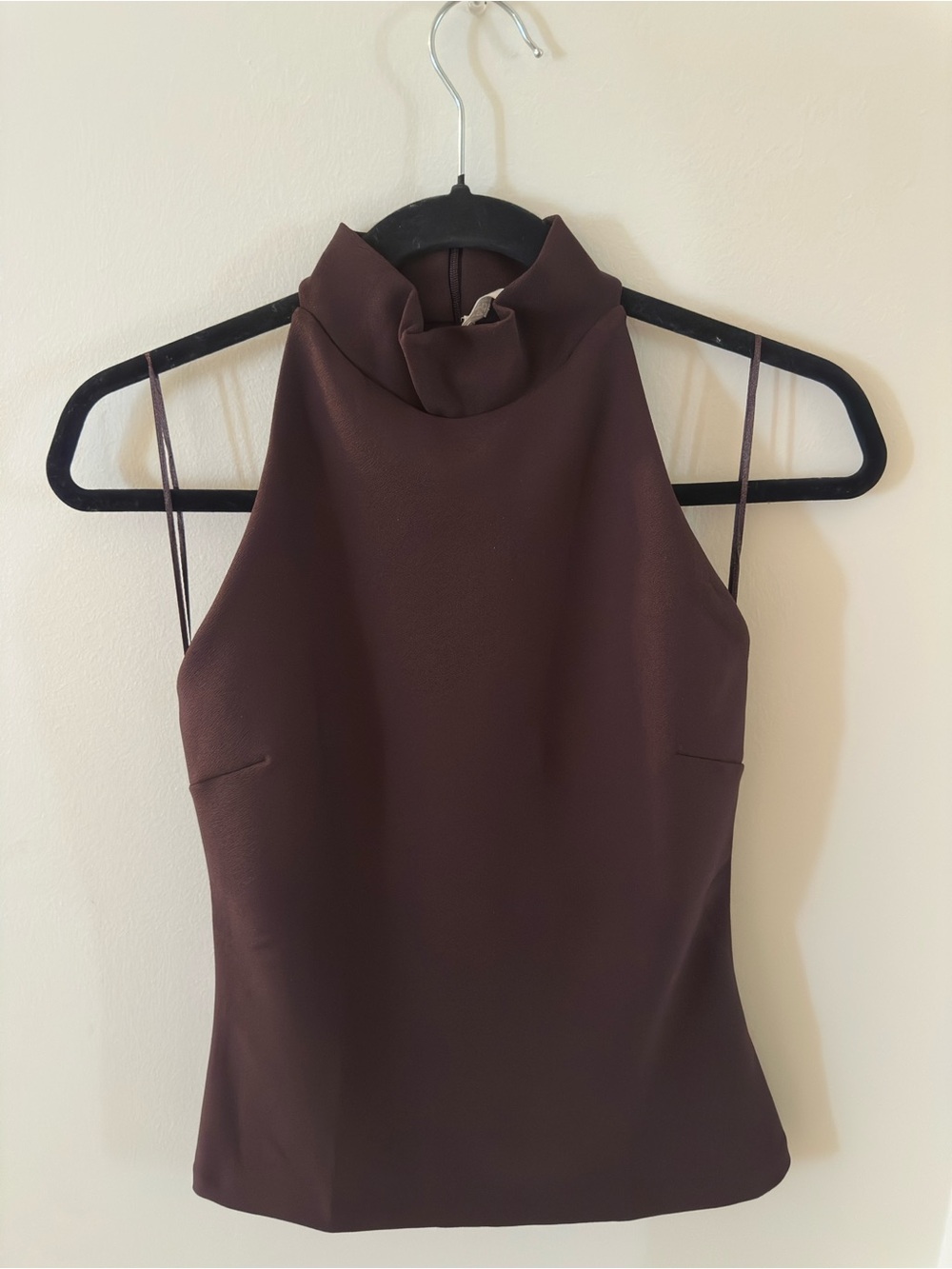 Sleeveless High Neck Top in Deep Plum